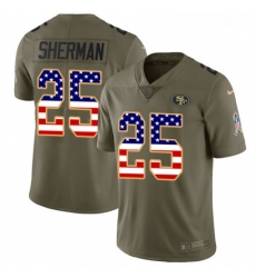 Mens Nike San Francisco 49ers 25 Richard Sherman Limited OliveUSA Flag 2017 Salute to Service NFL Jersey