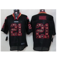 Nike San Francisco 49ers 21 Frank Gore Black Elite Lights Out Fashion NFL Jersey