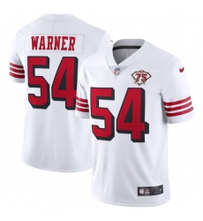 Nike San Francisco 49ers 54 Fred Warner White Rush Men 75th Anniversary Stitched NFL Vapor Untouchable Limited Jersey