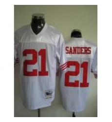 San Francisco 49ers 21 Deion sanders white Jerseys throwback