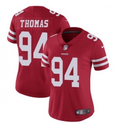 Nike 49ers #94 Solomon Thomas Red Team Color Womens Stitched NFL Vapor Untouchable Limited Jersey