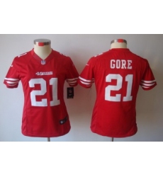 Women Nike San Francisco 49ers 21 Gore Red Color[NIKE LIMITED Jersey]