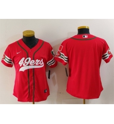 Women San Francisco 49ers Blank Red Mexico With Patch Cool Base Stitched Baseball Jersey