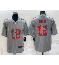 Men Tampa Bay Buccaneers 12 Tom Brady Grey Atmosphere Fashion Stitched Jersey