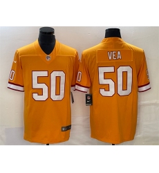 Men Tampa Bay Buccaneers 50 Vita Vea Orange Vapor Untouchable Limited Stitched Jersey