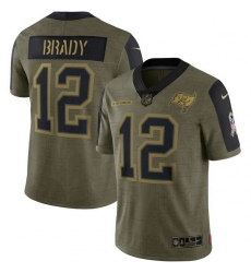 Men's Tampa Bay Buccaneers Tom Brady Nike Olive 2021 Salute To Service Limited Player Jersey