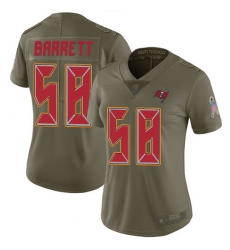 Women Buccaneers 58 Shaquil Barrett Olive Stitched Football Limited 2017 Salute to Service Jersey