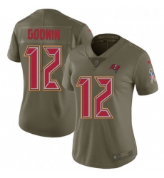 Womens Nike Tampa Bay Buccaneers 12 Chris Godwin Limited Olive 2017 Salute to Service NFL Jersey