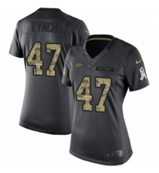 Womens Nike Tampa Bay Buccaneers 47 John Lynch Limited Black 2016 Salute to Service NFL Jersey