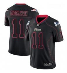 Mens Nike New England Patriots 11 Julian Edelman Limited Lights Out Black Rush NFL Jersey