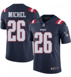 Mens Nike New England Patriots 26 Sony Michel Limited Navy Blue Rush Vapor Untouchable NFL Jersey