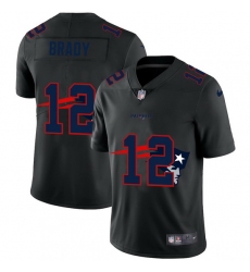 New England Patriots 12 Tom Brady Men Nike Team Logo Dual Overlap Limited NFL Jersey Black