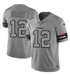 Nike Patriots 12 Tom Brady 2019 Gray Gridiron Gray Vapor Untouchable Limited Jersey