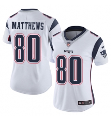 Nike Patriots #80 Jordan Matthews White Womens Stitched NFL Vapor Untouchable Limited Jersey