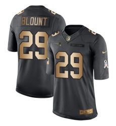 Nike Patriots #29 LeGarrette Blount Black Youth Stitched NFL Limited Gold Salute to Service Jersey