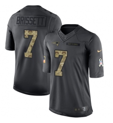 Nike Patriots #7 Jacoby Brissett Black Youth Stitched NFL Limited 2016 Salute to Service Jersey