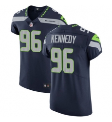 Men Nike Seahawks #96 Cortez Kennedy Steel Blue Team Color Stitched NFL Vapor Untouchable Elite Jersey