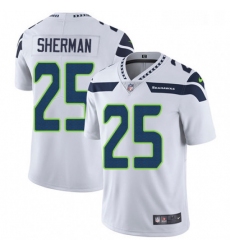 Mens Nike Seattle Seahawks 25 Richard Sherman White Vapor Untouchable Limited Player NFL Jersey