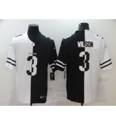 Nike Seahawks 3 Russell Wilson Black And White Split Vapor Untouchable Limited Jersey