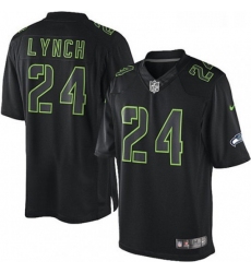 Youth Nike Seattle Seahawks 24 Marshawn Lynch Limited Black Impact NFL Jersey