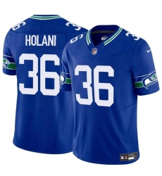 Youth Seattle Seahawks 36 George Holani Royal 2024 F U S E Throwback Vapor Limited Stitched Football Jersey