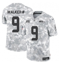 Youth Seattle Seahawks 9 Kenneth Walker III 2024 F U S E Arctic Camo Salute To Service Limited Stitched Football Jersey