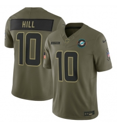 Men Miami Dolphins 10 Tyreek Hill Olive 2025 F U S E Salute to Service Limited Stitched Football Jersey Men Miami Dolphins 10 Tyreek Hill Olive 2025 F U S E Salute to Service Limited Stitched Football Jersey