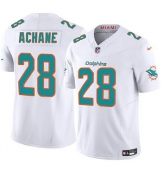 Men Miami Dolphins 28 De 27Von Achane White 2024 F U S E Vapor Limited Stitched Football Jersey