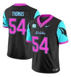 Men Miami Dolphins 54 Zach Thomas Black F U S E  With 4 Star C Patch Miami Vice Vapor Limited Stitched Football Jersey