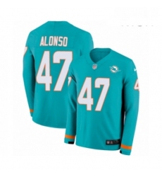 Mens Nike Miami Dolphins 47 Kiko Alonso Limited Aqua Therma Long Sleeve NFL Jersey