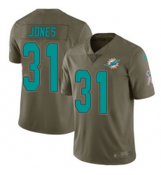 Nike Dolphins 31 Byron Jones Olive Men Stitched NFL Limited 2017 Salute To Service Jersey