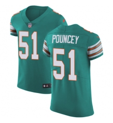 Nike Dolphins #51 Mike Pouncey Aqua Green Alternate Mens Stitched NFL Vapor Untouchable Elite Jersey