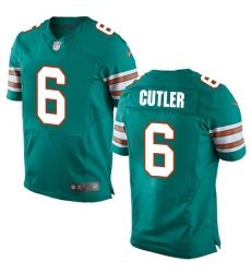 Nike Dolphins #6 Jay Cutler Aqua Green Alternate Mens Stitched NFL Elite Jersey