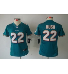 Women Nike Miami Dolphins 22# Reggie Bush Green Color[Women Limited Jerseys]