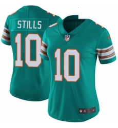 Womens Nike Miami Dolphins 10 Kenny Stills Aqua Green Alternate Vapor Untouchable Limited Player NFL Jersey