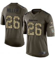 Nike Dolphins #26 Lamar Miller Green Youth Stitched NFL Limited Salute to Service Jersey