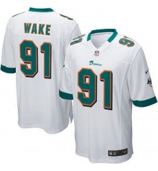 Youth Nike Miami Dolphins 91# Cameron Wake Game White Jersey