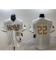 Men New Orleans Saints 22 Rashid Shaheed White Cool Base Stitched Baseball Jersey 1