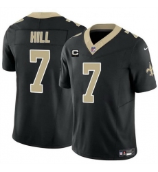 Men New Orleans Saints 7 Taysom Hill Black 2024 F U S E With 1 Star C Patch Vapor Limited Stitched Football Jersey