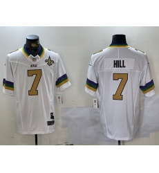 Men New Orleans Saints 7 Taysom Hill White 2024 F U S E Vapor Limited Stitched Jersey