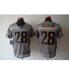 Nike New Orleans Saints 28 Mark Ingram Grey Elite Shadow NFL Jersey