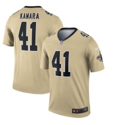 Nike Saints 41 Alvin Kamara Cream Inverted Legend Jersey