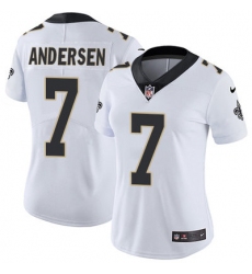 Nike Saints #7 Morten Andersen White Womens Stitched NFL Vapor Untouchable Limited Jersey