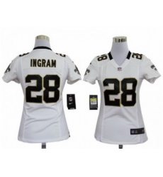 Nike Women New Orleans Saints #28 Mark Ingram White Jerseys