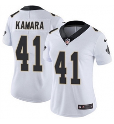 Women New Orleans Saints 41 Alvin Kamara White Vapor Untouchable Limited Stitched Jersey