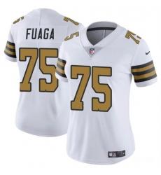 Women New Orleans Saints 75 Taliese Fuaga White 2024 Draft Color Rush Stitched Game Jersey