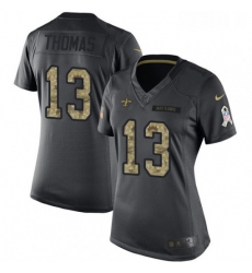 Womens Nike New Orleans Saints 13 Michael Thomas Limited Black 2016 Salute to Service NFL Jersey