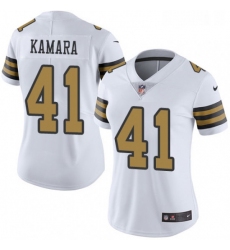 Womens Nike New Orleans Saints 41 Alvin Kamara Limited White Rush Vapor Untouchable NFL Jersey