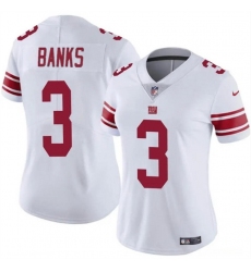 Women New York Giants 3 Deonte Banks White Vapor Stitched Jersey