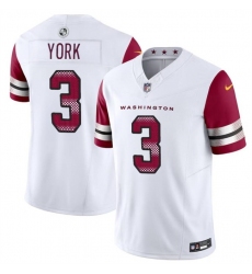 Men Washington Commanders 3 Cade York White 2024 F U S E Vapor Limited Stitched Football Jersey